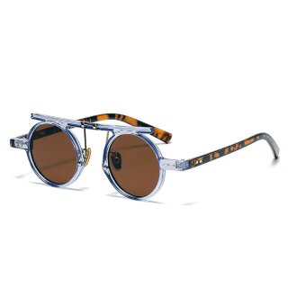 Select Vintage Design Round Sunglasses (Purple Brown)