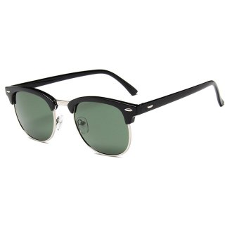 Select Metal Retro Vintage Sunglasses (Black×Green)