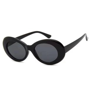 Select Classic Retro Oval Sunglasses (Black)