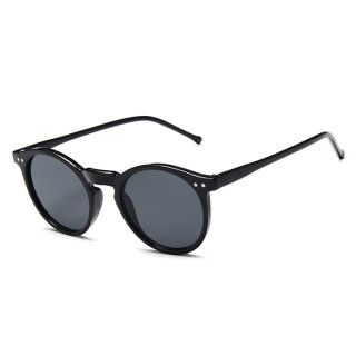 Select Round shape Vintage Sunglasses (Black×Grey)
