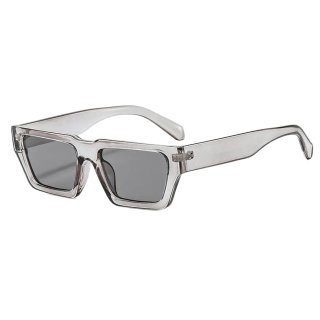 Select Retro Vintage Square Sunglasses (Clear Grey)