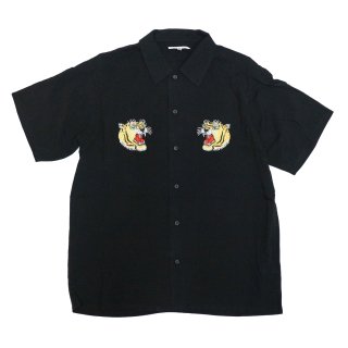 Select Tiger Embroidery Rayon Shirts (Black)