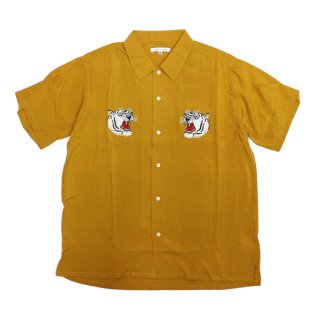 Select Tiger Embroidery Rayon Shirts (Mastard)