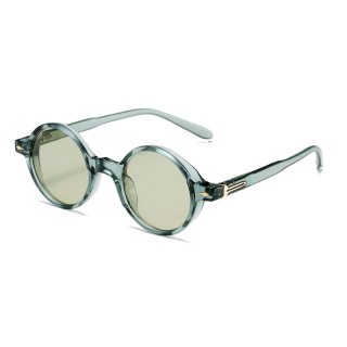 Select Vintage Rivets Circle Round Sunglasses (Green)