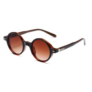 Select Vintage Rivets Circle Round Sunglasses (Tea)