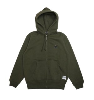 Gimme Five Kush Bear Embroidery Zip Hoodie (Olive)