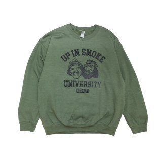 Up In Smoke University Crewneck SweatOlive
