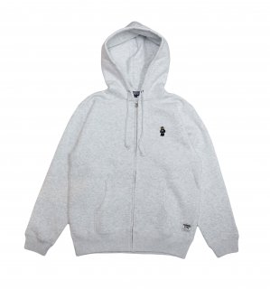 Gimme Five Kush Bear Embroidery Zip Hoodie (Ash Grey)