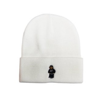 Gimme Five Kush Bear Embroidery Beanie (White)