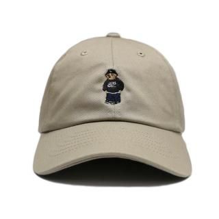 Gimme Five Kush Bear Embroidery Cotton Cap (Beige)