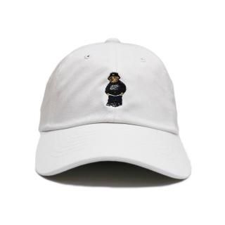 Gimme Five Kush Bear Embroidery Cotton Cap (White)