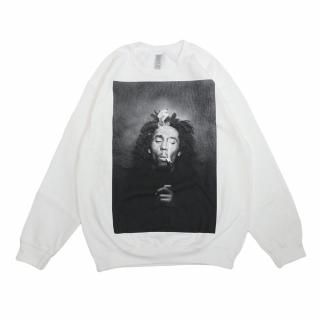 Bob Marley Smoke Crewneck SweatWhite