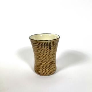 小鹿田焼 坂本浩二窯 フリーカップ 飴 飛びかんな