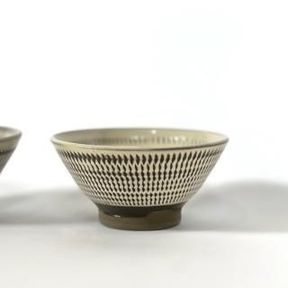 小鹿田焼 小袋窯 飯碗4寸 白