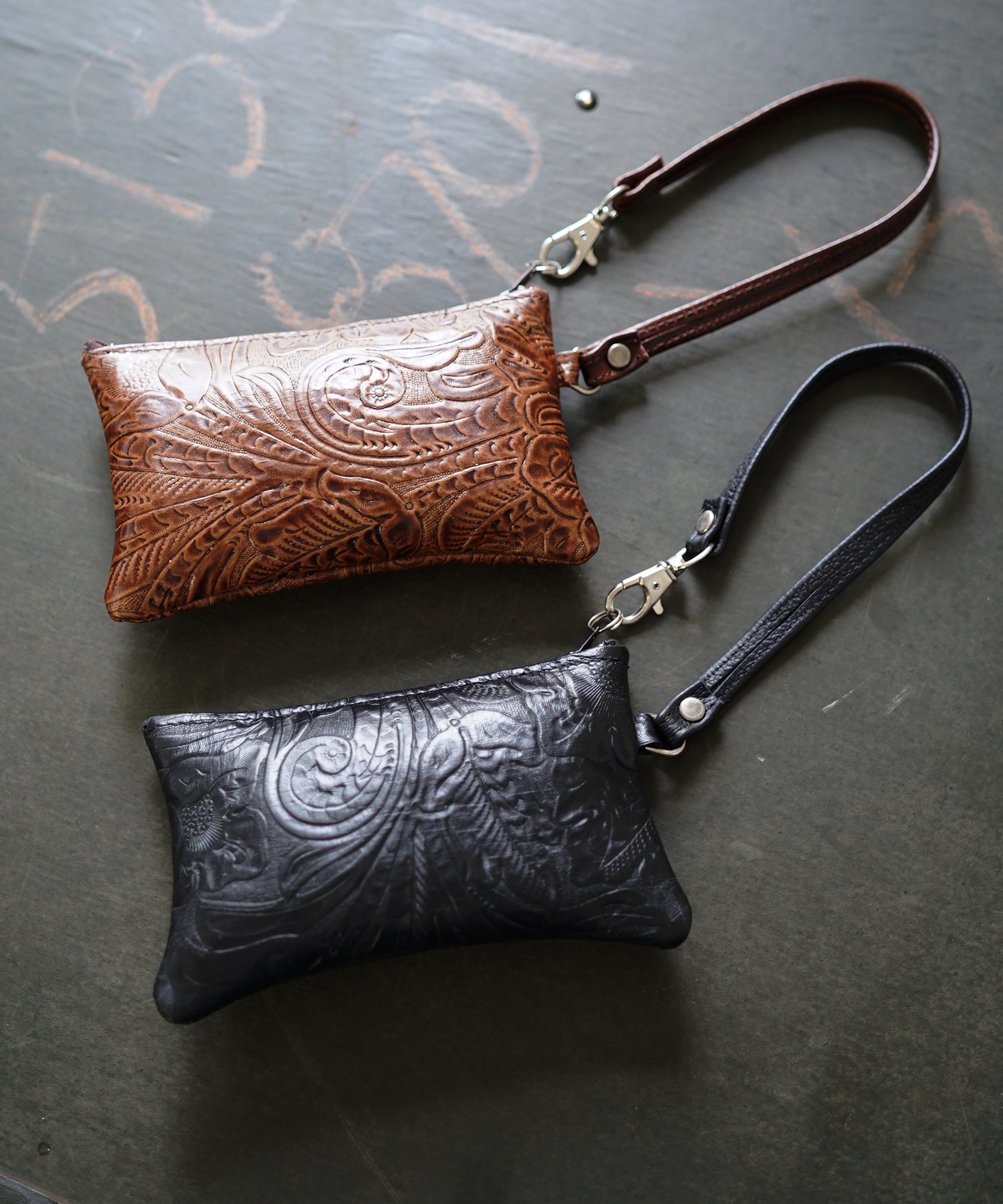 MASCORRO LEATHER / ޥ쥶 FLORAL WRITLE CLUTCH