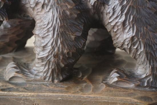 古い木彫り熊 荒城テケウ作