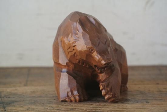 M05/022 堀井廣治 彫刻 木彫り 熊 民芸品 ブラウン系 M05/022 堀井廣治 彫刻 木彫り 熊 民芸品 ブラウン系