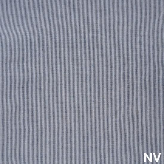 ハンドメイド　コットンリネンダンガリーマルチストライプ立ち襟バルーンチュニック 先染オーガニックコットン/リネンダンガリー(14148振替品番) 布