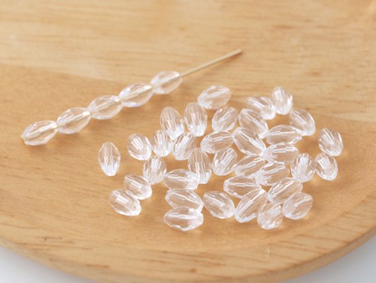 clear oval cut beads 6x4mm