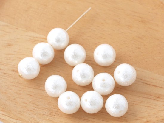 white glitter pearl beads 10mm