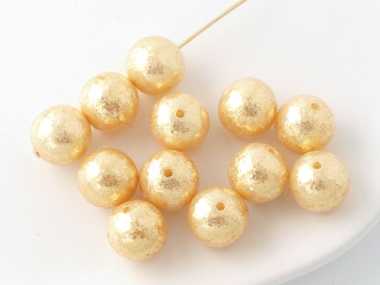 gold glitter pearl beads 10mm