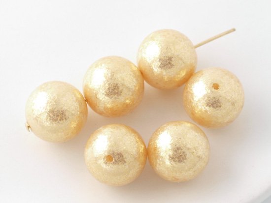 gold glitter pearl beads 12mm