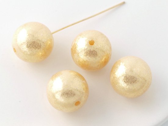 gold glitter pearl beads 16mm