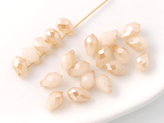 ivory beige tear drop cut beads 8x5mm