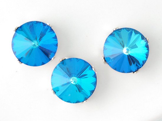 mix blue round glass with setting 12mm