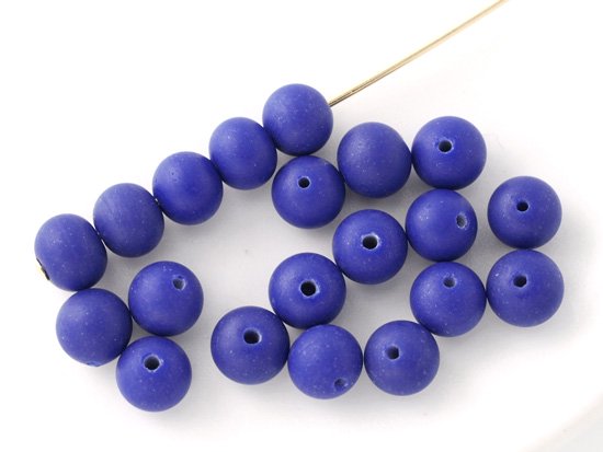 vintage navy blue round beads 5.5mm