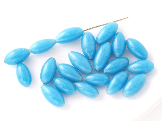 vintage blue oval beads 8-10mm