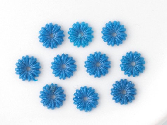 vintage dark blue stackable flower 7mm