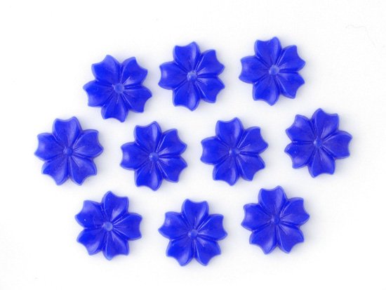 vintage navy blue stackable flower 8.5mm