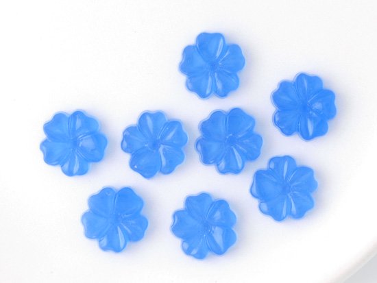 vintage clear blue flower 9x2mm
