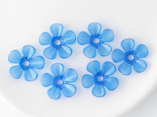 vintage blue 5petal stackable flower 16mm
