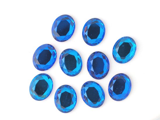 blue oval glass 10x8mm