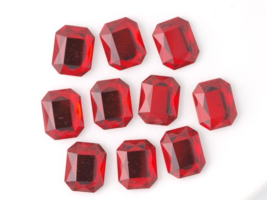 red rectangle glass 10x8mm
