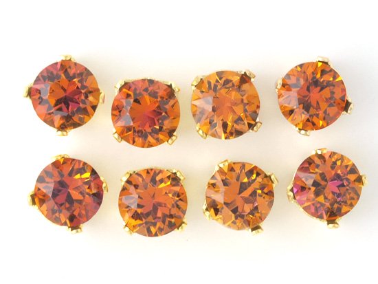 orange pink glass with setting 39ss(8.16-8.41mm)