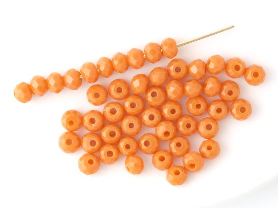 orange facet rondell spacer beads 4mm