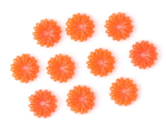 vintage orange stackable flower 7mm