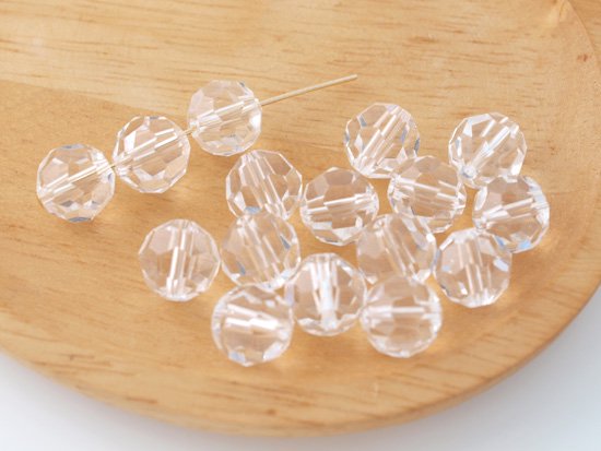 clear round cut beads 9.5mm