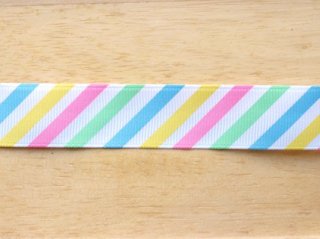 neon pastel stripe grosgrain ribbon 22mmx1M