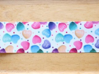 colorful candy hearts dot grosgrain ribbon 38mmx1M