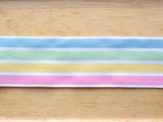 pastel stripe cotton ribbon 38mmx1M