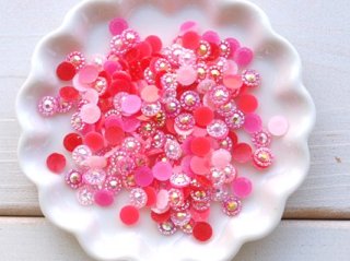 mix pink color facet rhinestone AB 6mm