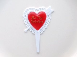 vintage valentine heart pick 7cm