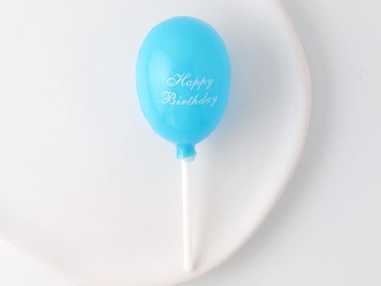birthdey balloon blue pick  8cm