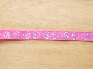 hot pink candy hearts emboss grosgrain ribbon 10mmx1M