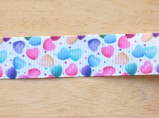 colorful candy hearts dot grosgrain ribbon 25mmx1M
