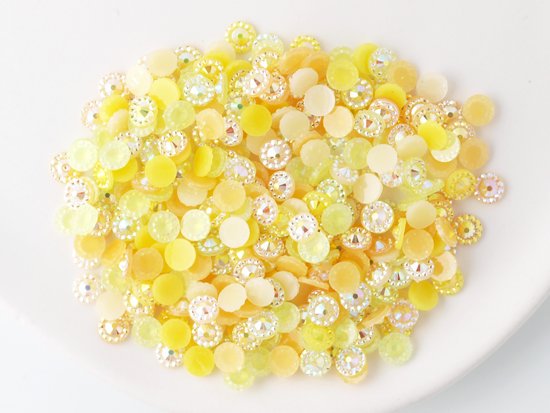 mix yellow color facet rhinestone AB 5mm